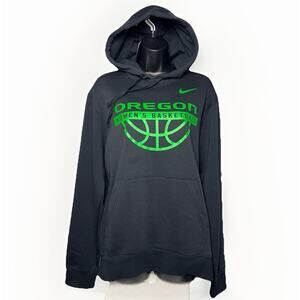 NEW Nike Mens Sz XL UofO Oregon Ducks Women Basketball Black Hoodie Fleece Lined